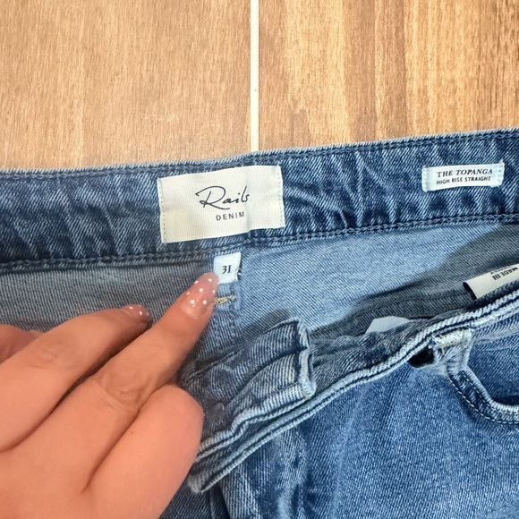 Rails Denim The Topanga High Rise Straight Leg Blue Jeans - Picture 4 of 6